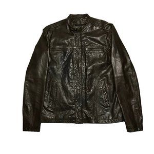 John Varvatos Leather Racer Jacket Motorcycle